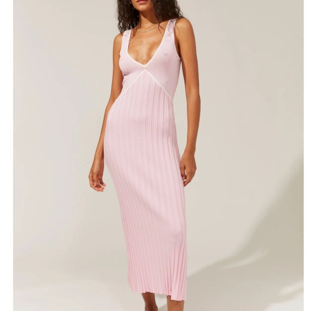 SOLID & STRIPED THE AUBRY PLEATED KNIT DRESS